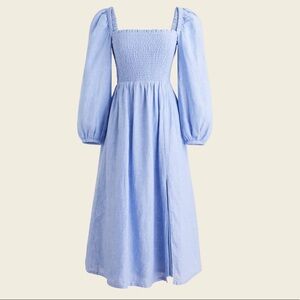 J crew linen daydream dress fair weather blue